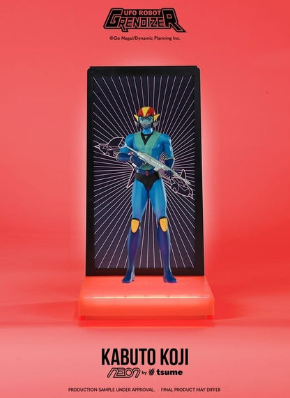Figurine Neon GOLDORAK - Alcor par Tsume, 25 cm, représentant la figure détaillée avec lumière colorée sur fond neutre.