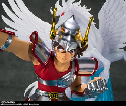 Figurine Seiya de Pégase First Bronze Cloth par Bandai Tamashii Nations, Figuarts ZERO en métal brillant, pose dynamique, détails précis.