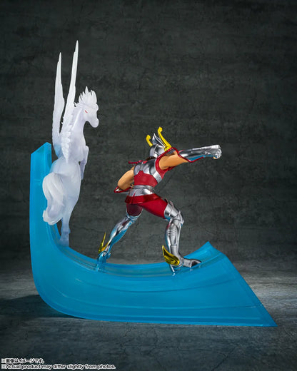 Figurine Seiya de Pégase en armure Bronze de Bandai Tamashii Nations, Figuarts ZERO avec finition métallisée brillante.