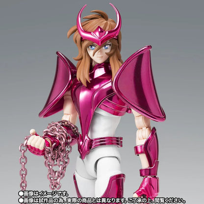 Figurine Shun d'Andromède Saint Seiya Myth Cloth Ex en bronze final, fabriquée par Bandai Tamashii Nation, vue de face.
