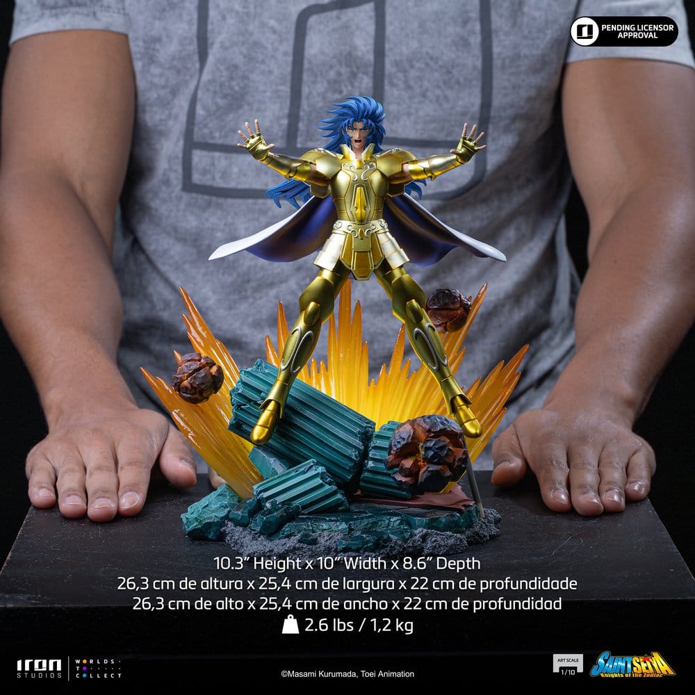 Statuette Saga des Gémeaux 1/10 Art Scale d'Iron Studios, représentant un personnage mythologique, haute qualité et détaillée.