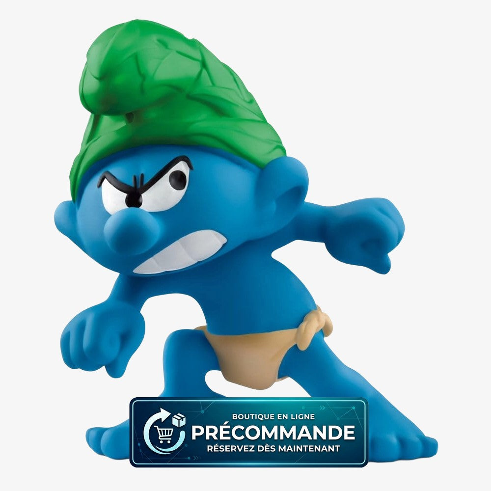 Mini-figurine Schtroumpf Sauvage de 5 cm de la marque Schleich, représentant un personnage des Schtroumpfs avec détails colorés