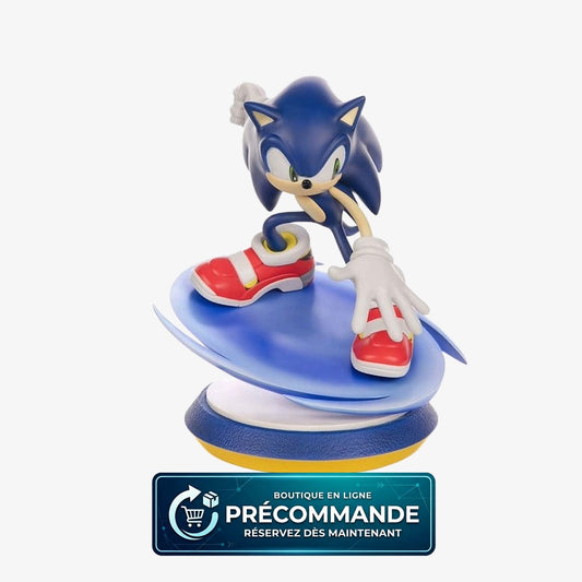 Statuette Sonic le Hérisson de First 4 Figures, édition standard, 21 cm, figurine détaillée de Sonic en pose dynamique