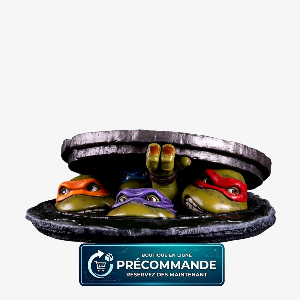 Statuette TMNT Turtle Ninja sur table, édition 1:4, par PCS Collectibles, figurine de collection détaillée et peinte à la main