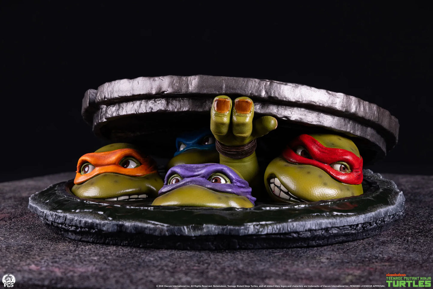 Statuette TMNT Teenage Mutant Ninja Turtles, édition de bureau 1:4, de PCS Collectibles, figurine de collection détaillée.