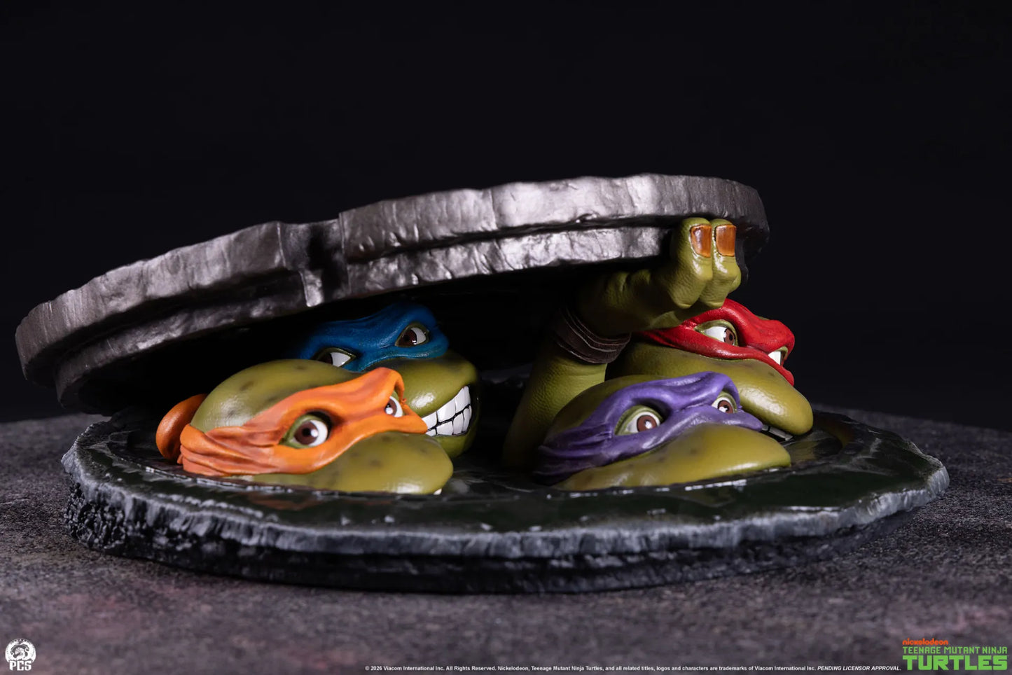 Statuette TMNT Tortues Ninja en édition de table 1:4, figurine de collection PCS Collectibles, détail précis et couleurs vives