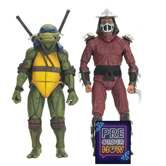 Tortues Ninja (1990 Movie) figurine Roof Top Battle Shredder vs Leo 18 cm