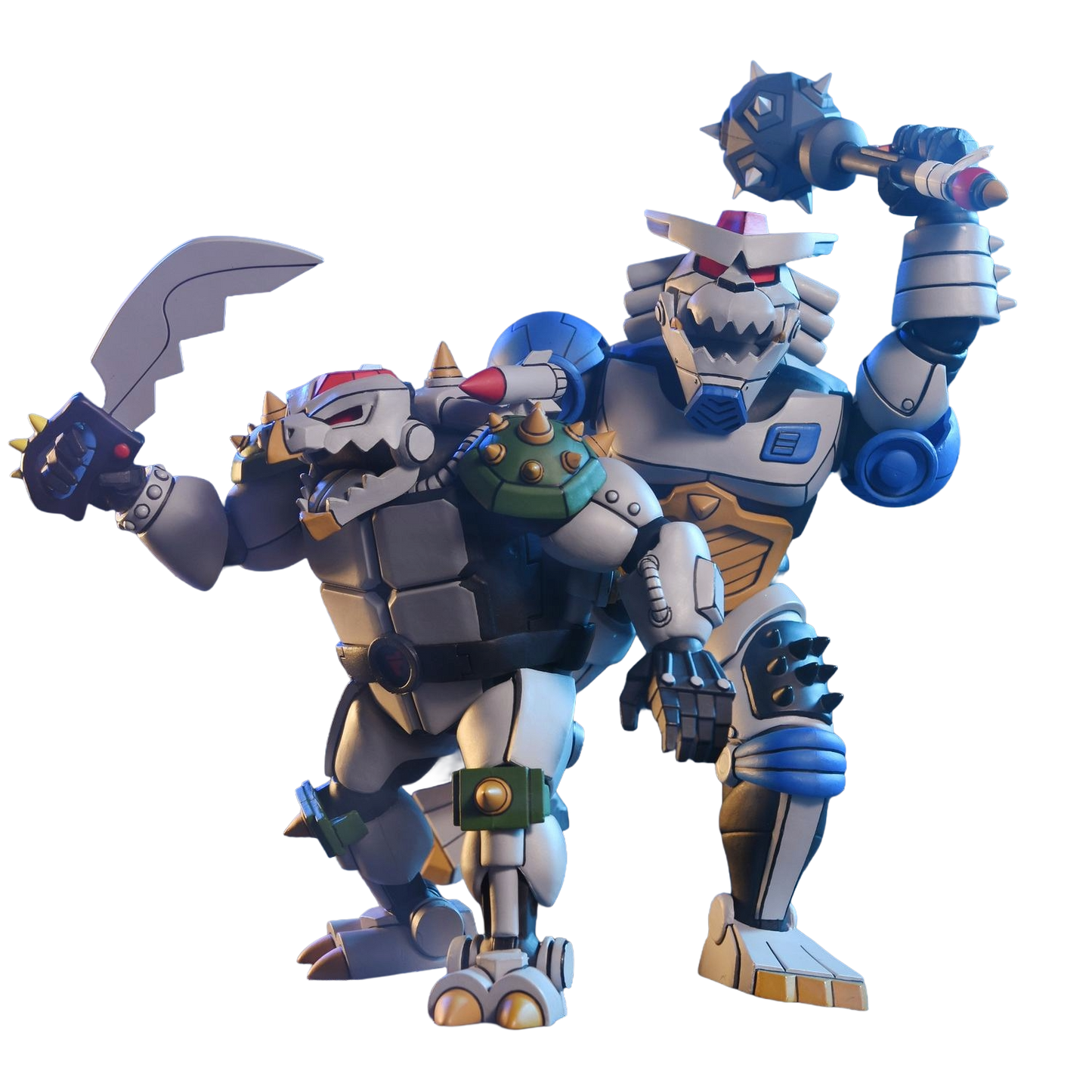 Figurines TMNT Robo Tokka et Rahzar de Neca, Tortues ninja 1987, édition Cartoon, modèles détaillés pour collectionneur.