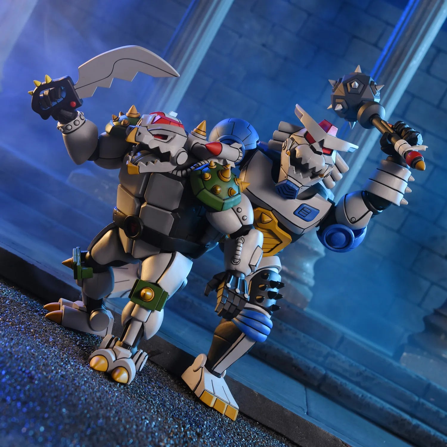 Figurines TMNT Robo Tokka et Rahzar de Neca, Tortues Ninja 1987, édition Cartoon, figurines détaillées de la série animée.