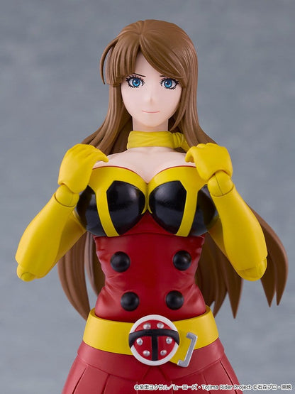 Figurine Figma Tojima Wants to Be a Kamen Rider, Yuriko Okada, version Electro-Wave Human Tackle, 14 cm, de Good Smile Company.