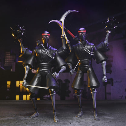 Figurines TMNT Tortues ninja (2012) Footbots Neca, édition Cartoon, collection de figurines colorées et détaillées.