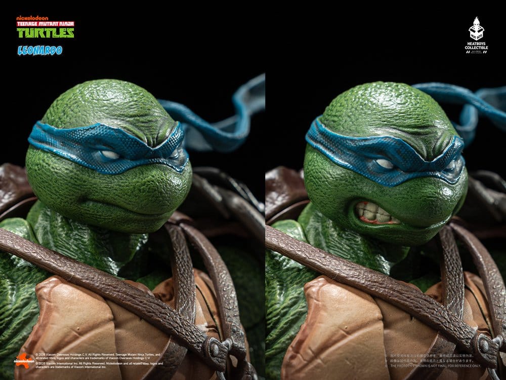 Figurine Leonardo Tortues Ninja TMNT, version Deluxe, HeatBoy, 20 cm, personnage de la série animée Tortues Ninja.