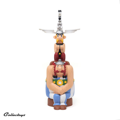 Figurine Plastoy Le Totem d’Astérix représentant Astérix et les Indiens, collection Prestige, détails colorés et finitions soignées