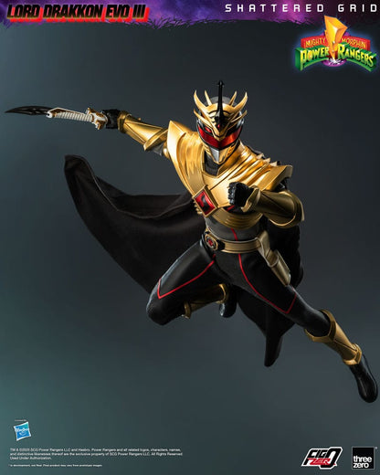 Figurine articulée Lord Drakkon Evo III Power Rangers : Shattered Grid, 30 cm, modèle FigZero par Threezero.