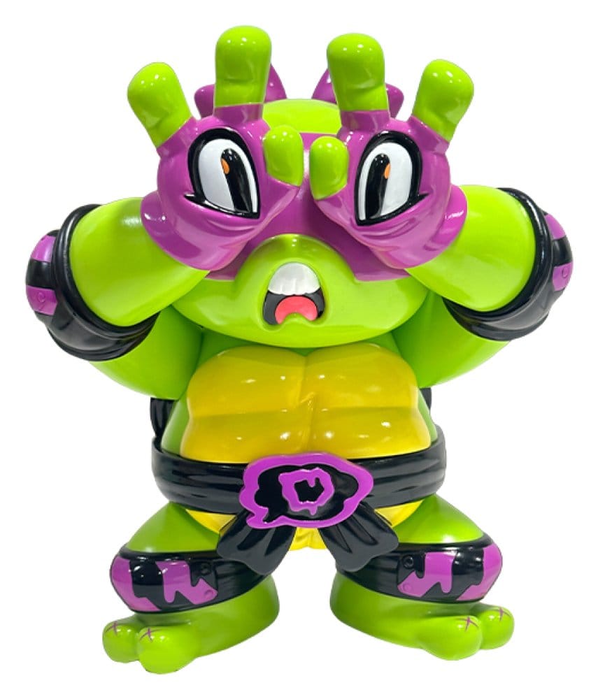 Figurine en vinyle Donatello des Tortues Ninja x Grape Brain, 24 cm, détail coloré et pose dynamique.