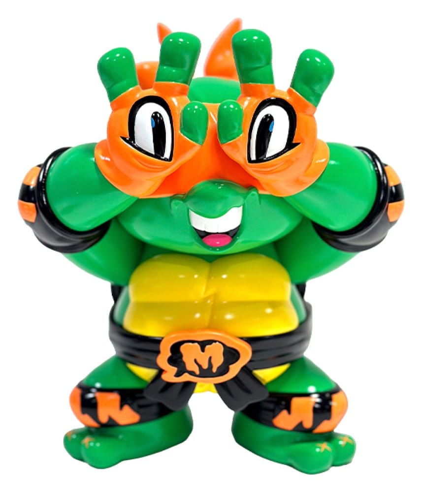 Figurine en vinyle Michelangelo des Tortues Ninja x Grape Brain, 24 cm, style détaillé et coloré, figurine de collection.