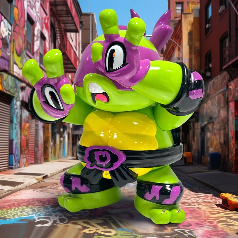 Figurine Donatello des Tortues Ninja x Grape Brain en vinyle, 24 cm, de la marque BigBoysToys, vue de face.