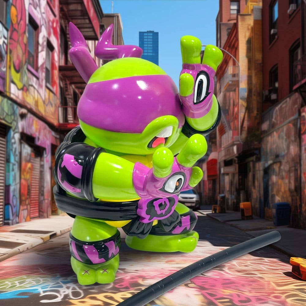 Figurine en vinyle Donatello des Tortues Ninja x Grape Brain, 24 cm, création de BigBoysToys.