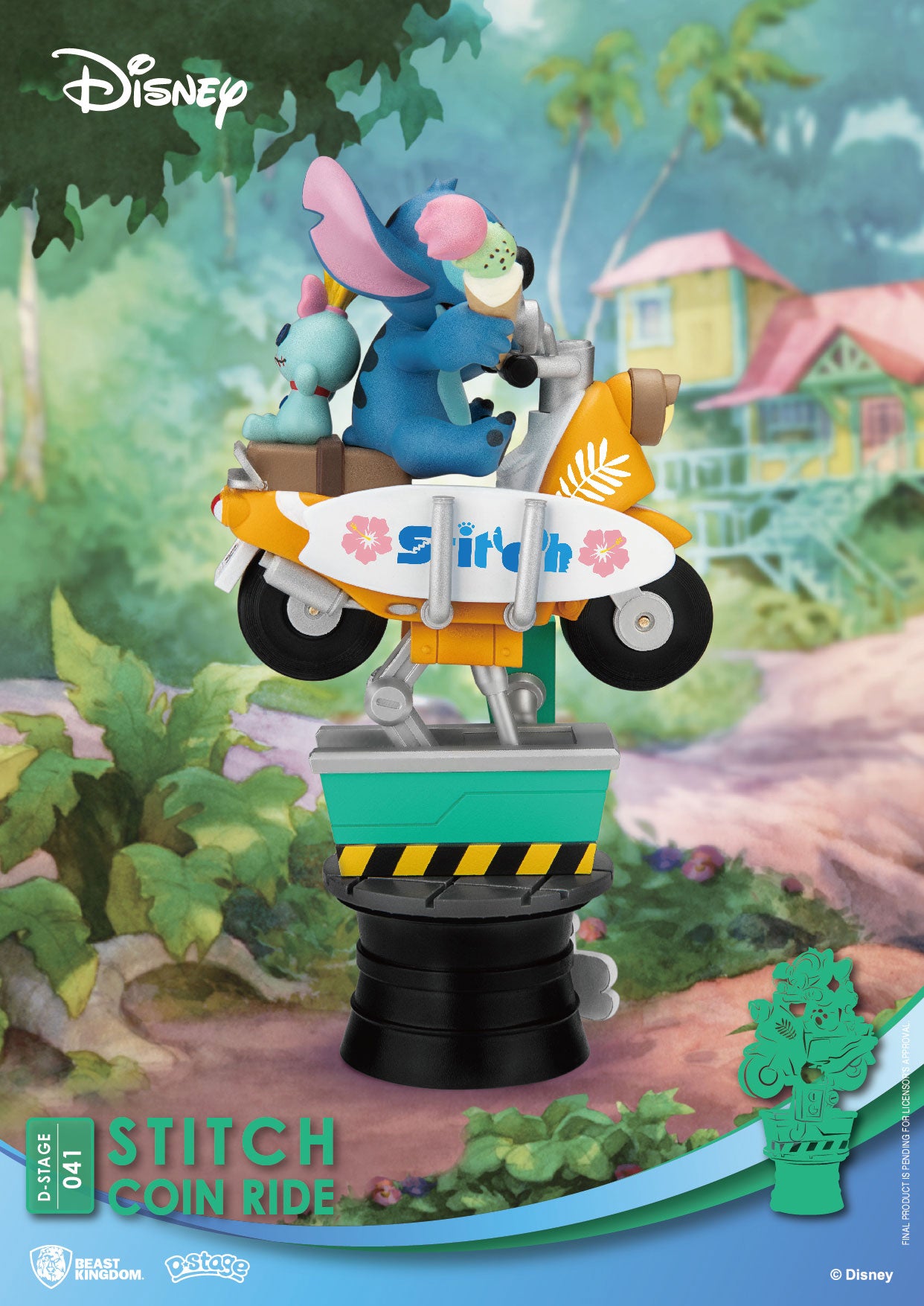 Disney diorama PVC D-Stage Stitch Coin Ride 16 cm