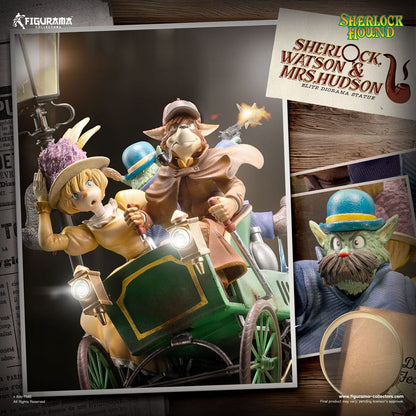 Sherlock Hound statuette Elite Diorama 1/8 Sherlock, Watson & Mrs. Hudson 56 cm