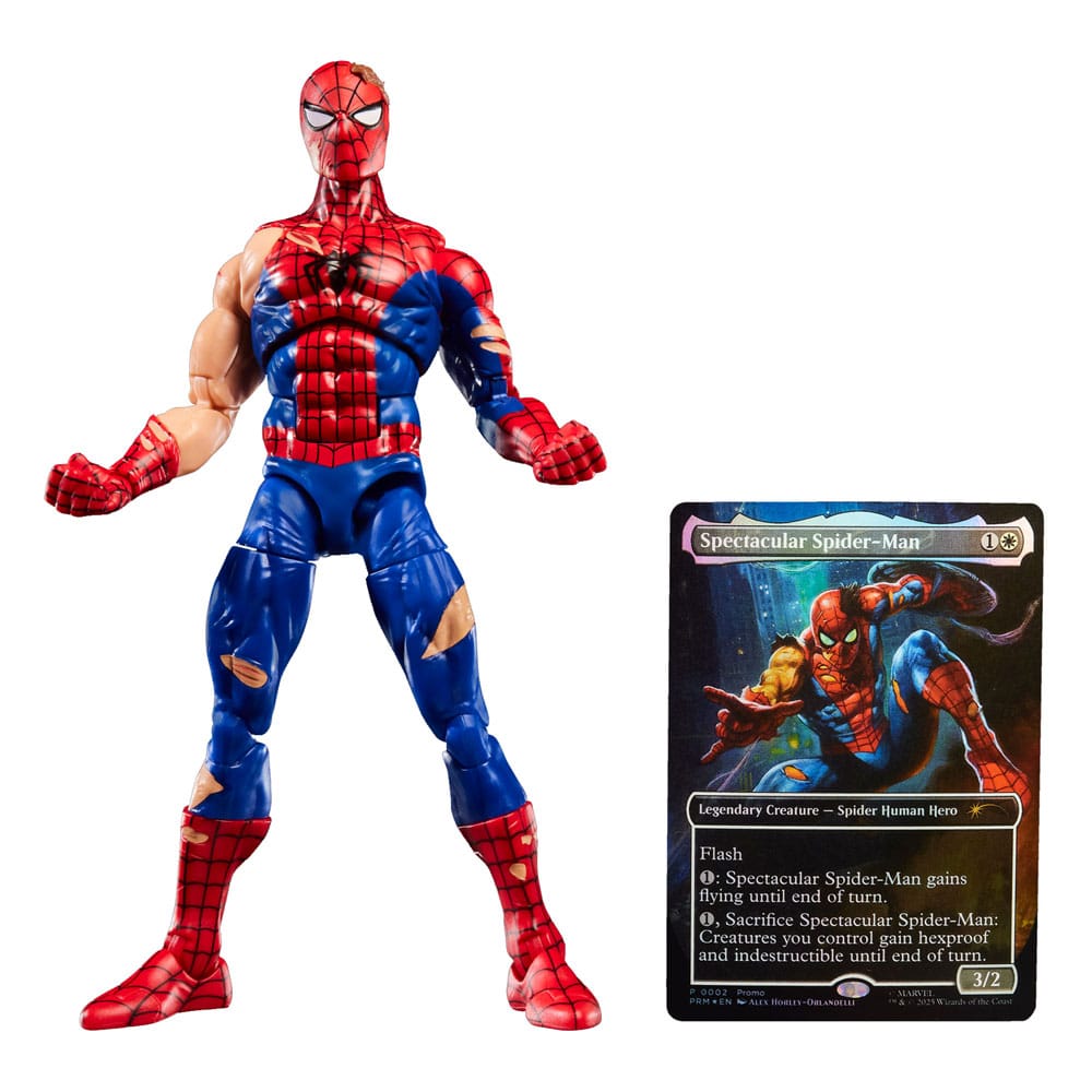 Marvel Legends Magic: The Gathering figurine Battle-Damaged Spider-Man (avec carte premium exclusive) 15 cm - Toys Legacy Collection