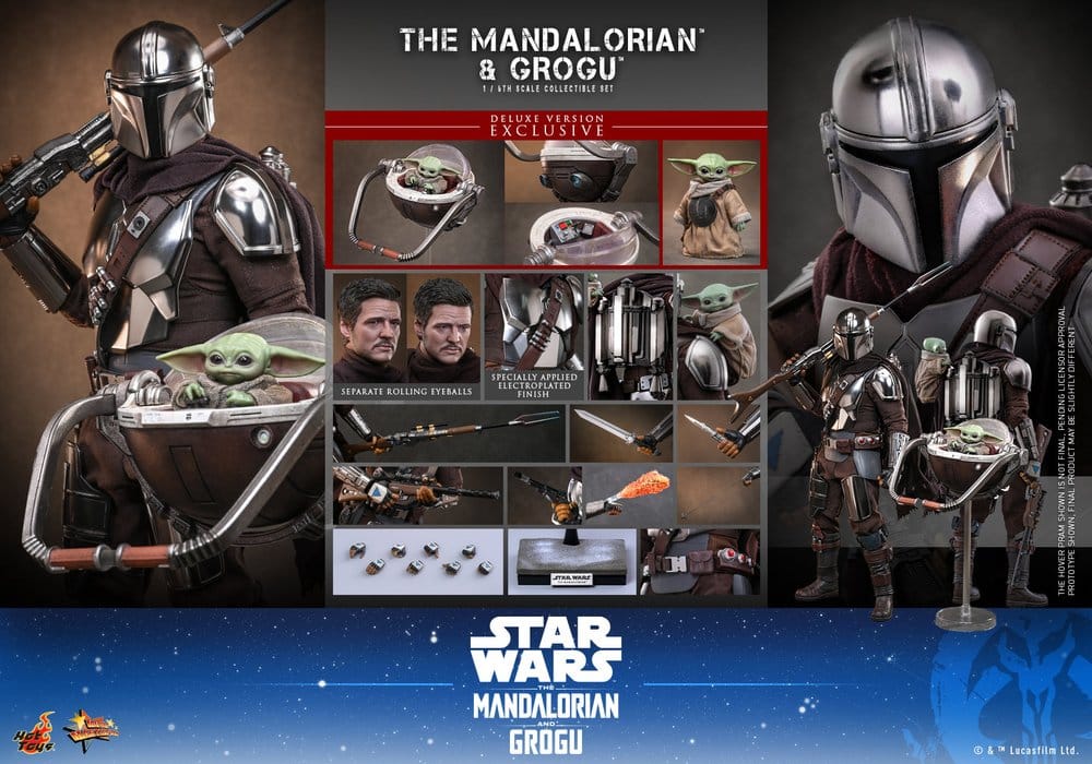 Star Wars: The Mandalorian & Grogu Movie Masterpiece figurine 1/6 The Mandalorian and Grogu (Deluxe Version) 31 cm - Toys Legacy Collection