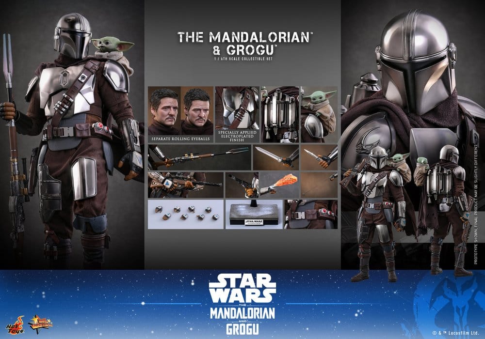 Star Wars: The Mandalorian & Grogu Movie Masterpiece figurine 1/6 The Mandalorian and Grogu 31 cm - Toys Legacy Collection