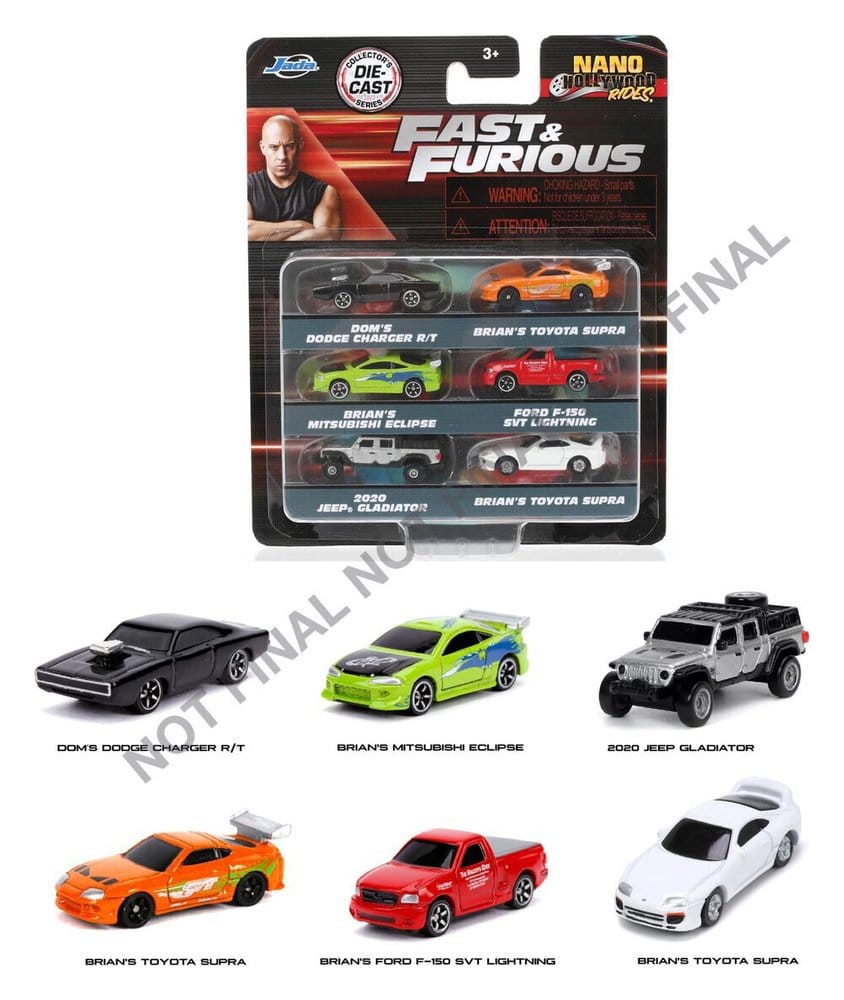 Fast & Furious Pack de 6 Nano Cars