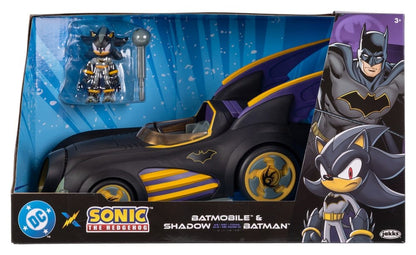 DC x Sonic - The Hedgehog figurine avec véhicule Shadow Batman & Batmobile