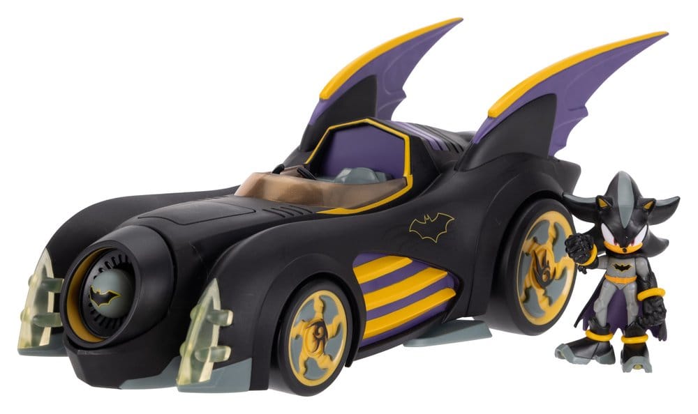 DC x Sonic - The Hedgehog figurine avec véhicule Shadow Batman & Batmobile