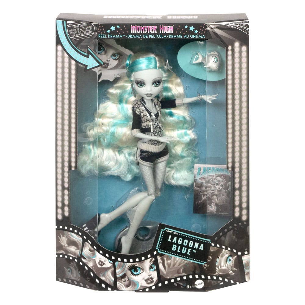 Vente flash/ Quantité limitée : Monster High poupée Reel Drama Lagoona Blue en Noir et Blanc - Toys Legacy Collection