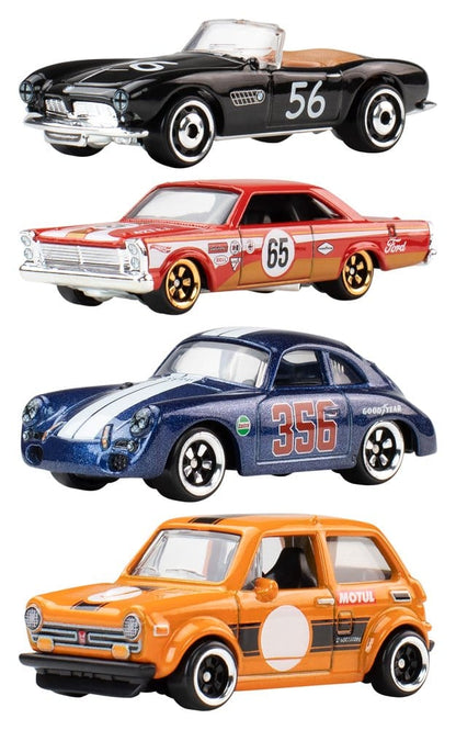 Véhicule en métal Hot Wheels Silver Series Vintage 1/64 de Mattel, modèle die-cast argenté sur fond blanc.