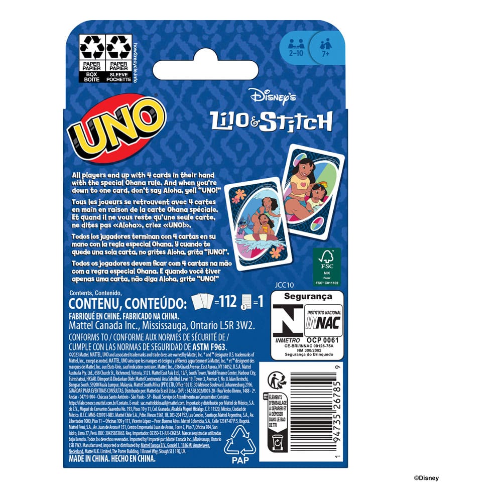 UNO : Lilo & Stitch jeu de cartes - Toys Legacy Collection