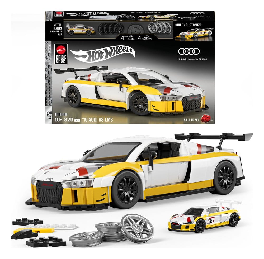 Hot Wheels Elite Mattel Brick Shop jeu de construction 1/16 '15 Audi R8 LMS - Toys Legacy Collection