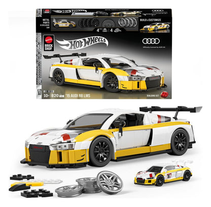 Hot Wheels Elite Mattel Brick Shop jeu de construction 1/16 '15 Audi R8 LMS - Toys Legacy Collection