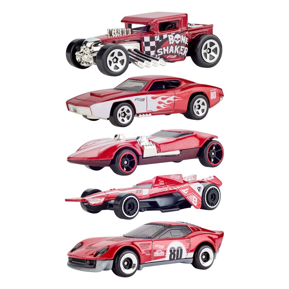 Hot Wheels pack 5 véhicules métal 1/64 80th Anniversary - Toys Legacy Collection