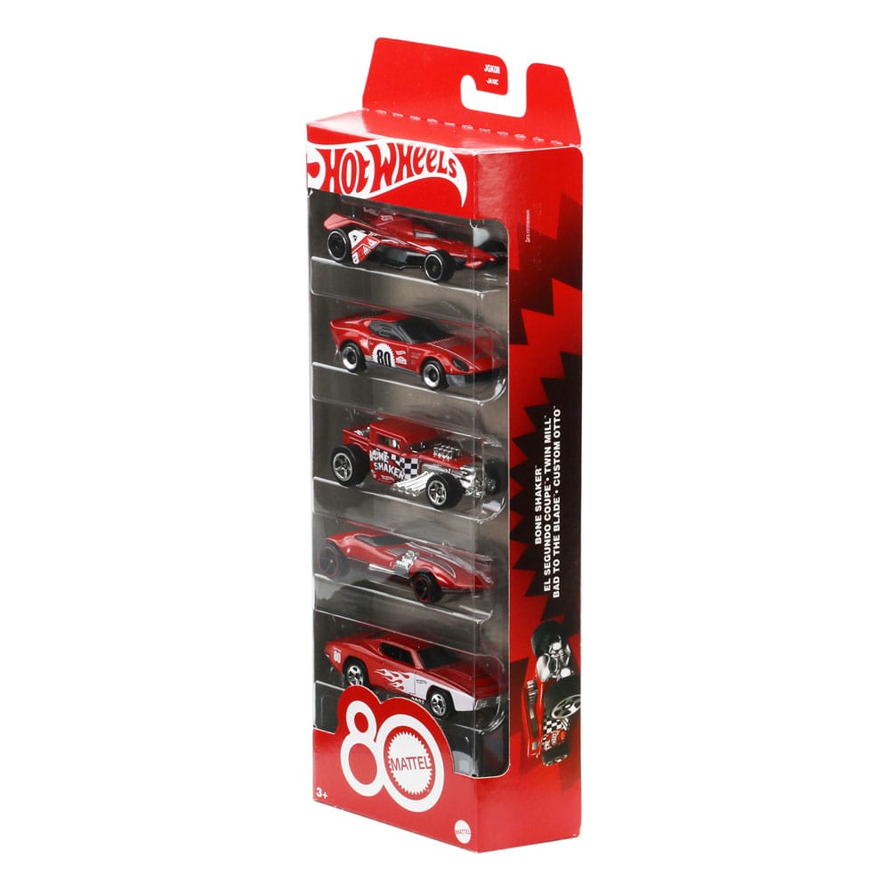 Hot Wheels pack 5 véhicules métal 1/64 80th Anniversary - Toys Legacy Collection