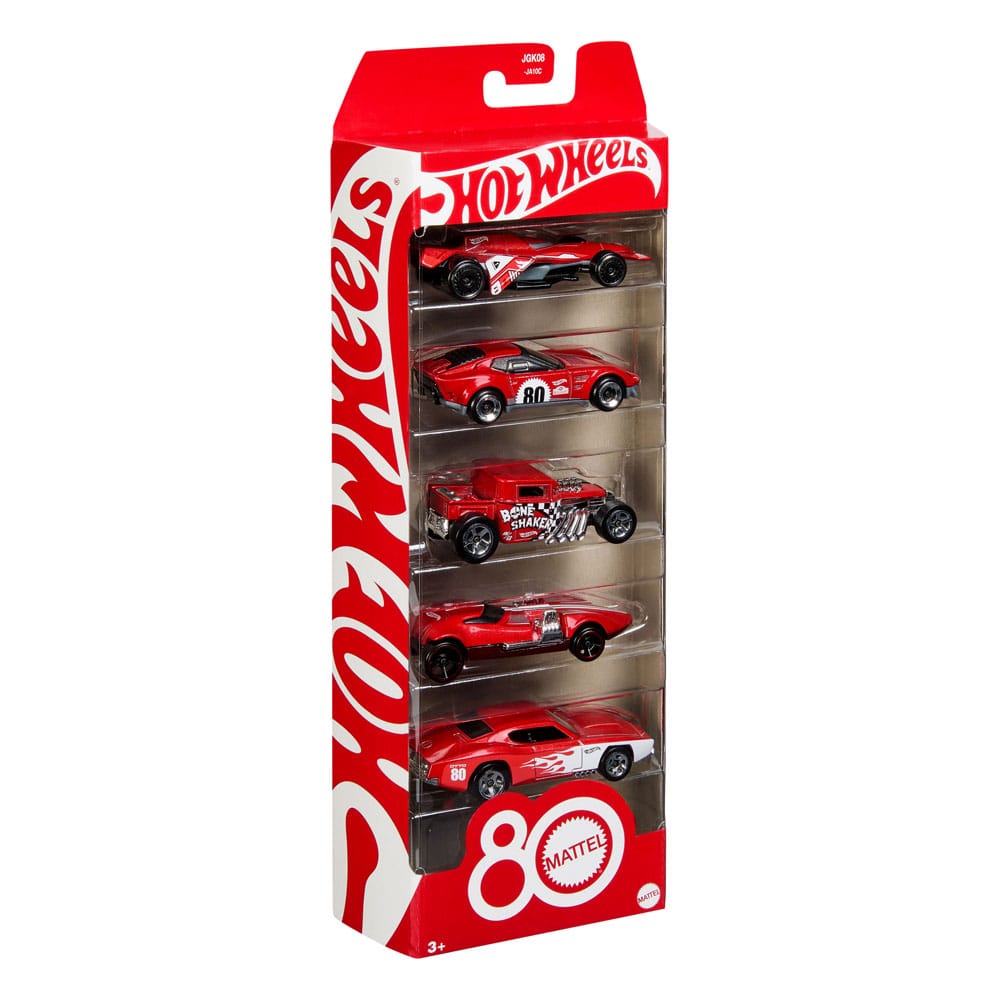 Hot Wheels pack 5 véhicules métal 1/64 80th Anniversary - Toys Legacy Collection