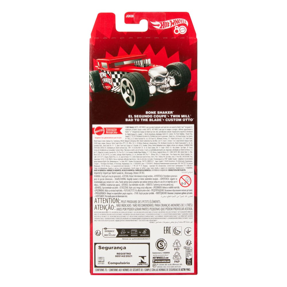 Hot Wheels pack 5 véhicules métal 1/64 80th Anniversary - Toys Legacy Collection