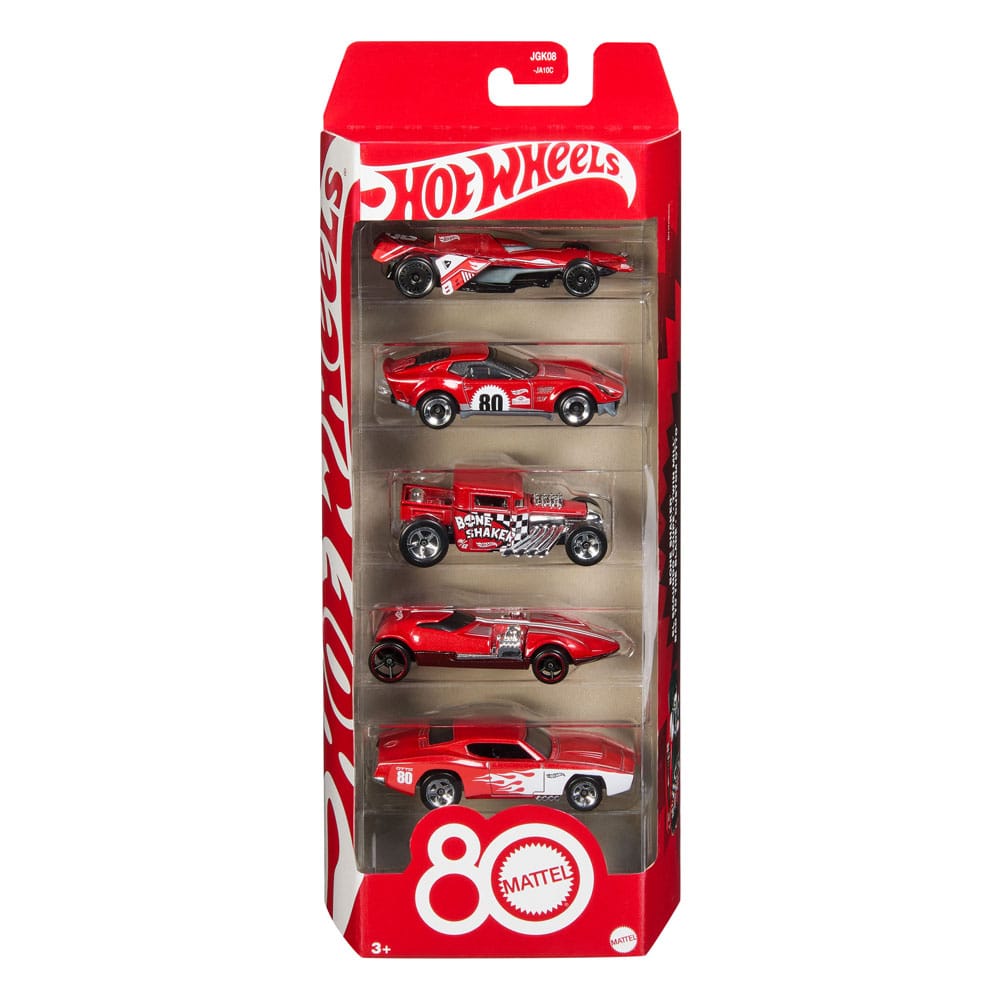 Hot Wheels pack 5 véhicules métal 1/64 80th Anniversary - Toys Legacy Collection