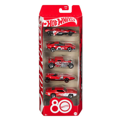 Hot Wheels pack 5 véhicules métal 1/64 80th Anniversary - Toys Legacy Collection