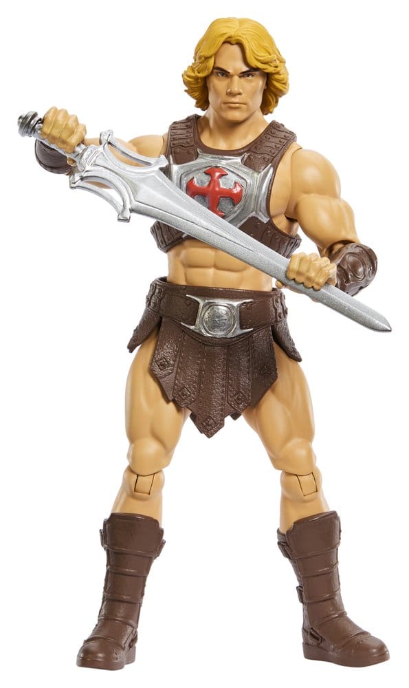 Figurine He-Man Musclor de 14 cm, personnage des Maîtres de l'Univers Movie Chronicles, fabriquée par Mattel.