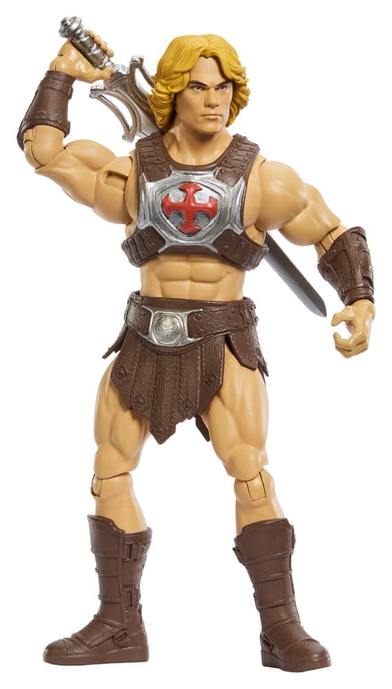 Figurine He-Man (Musclor) Masters of the Universe Movie Chronicles, 14 cm, fabriquée par Mattel, vue de face avec détails colorés