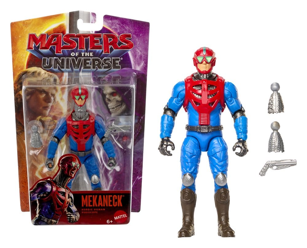 Figurine Mekaneck de 14 cm de Masters of the Universe Movie Chronicles, marque Mattel, montrant le personnage avec détails colorés.