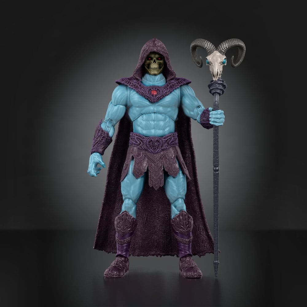 Figurine Skeletor de la gamme Masters of the Universe Movie Chronicles de Mattel, vue de face avec détails colorés
