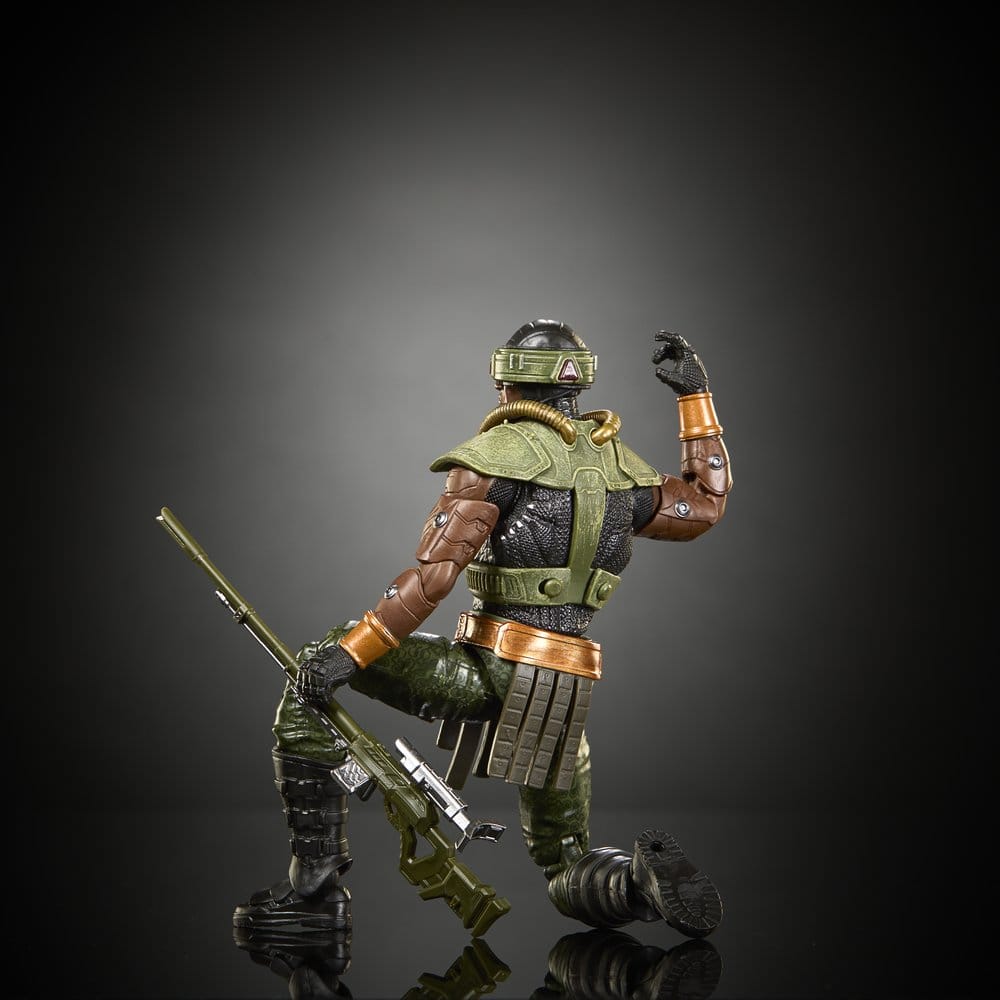 Figurine Tri-Klops de Masters of the Universe Movie Chronicles de Mattel, montrant le personnage avec détails colorés et accessoires.