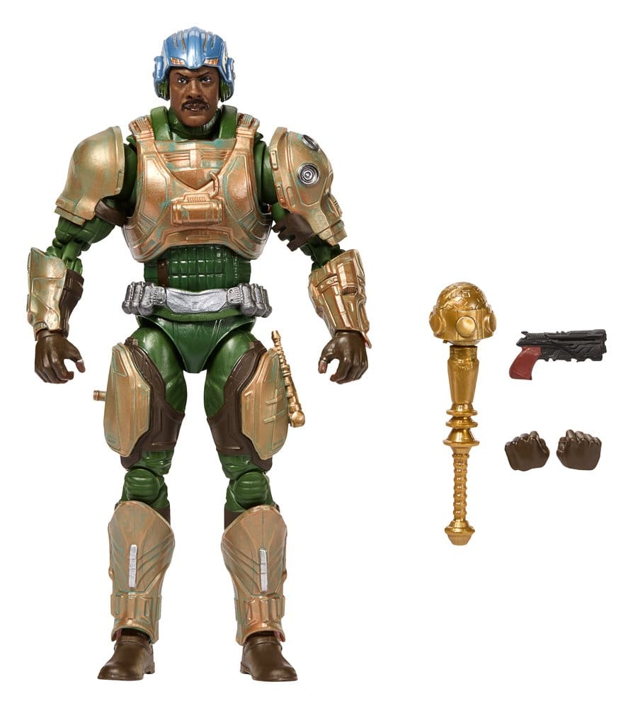 Figurine Man-At-Arms de la collection Masters of the Universe Movie Chronicles de Mattel, vue de face, détail de la figurine.