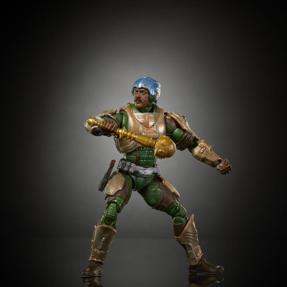 Figurine Man-At-Arms de la collection Masters of the Universe Movie Chronicles par Mattel, détaillée et articulée.