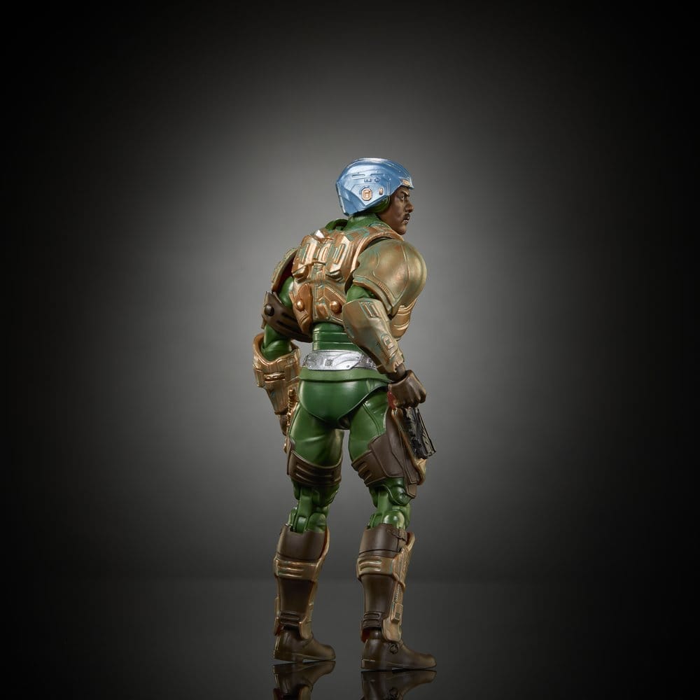 Figurine Man-At-Arms de Mattel, personnage de la collection Masters of the Universe Movie Chronicles, détaillée et réaliste.