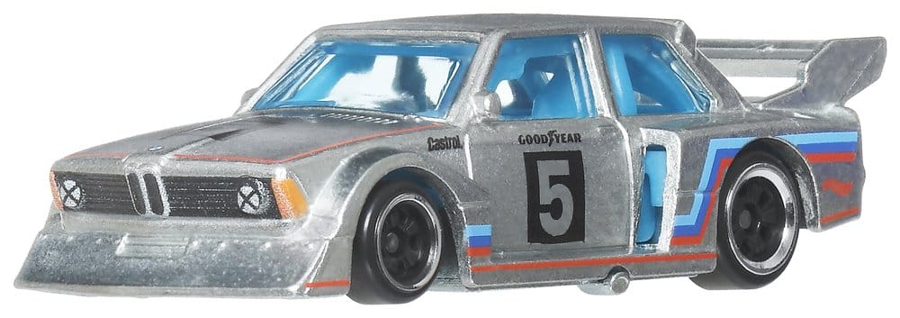 Pack de 6 véhicules en zamac Hot Wheels Silver Series, voitures en métal die-cast 1/64, marque Mattel, affichés côte à côte.